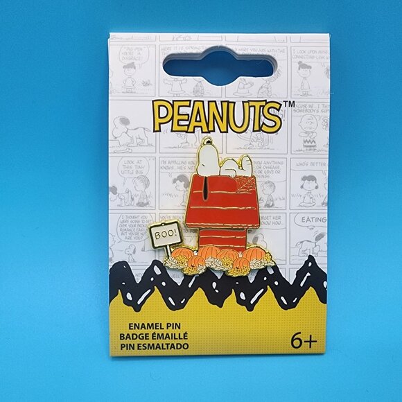 Loungefly Peanuts Snoopy Dog House Boo Pumpkin Halloween Enamel Pin NEW - Picture 2 of 10